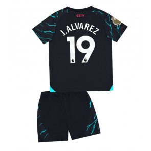 Maillot de foot Manchester City Julian Alvarez #19 Troisième enfant 2023-24 Manches Courte (+ pantalon court)